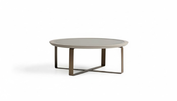 Couchtisch Modern Beistelltisch Kaffeetisch Sofatisch Beige Metall
