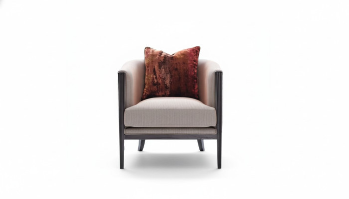 Sessel Ohrensessel Stoff Grau Sitzer Cocktailsessel Relaxsessel Design