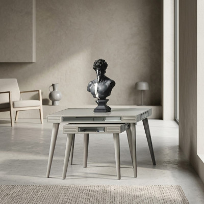 Gruppe Beistelltische 2tlg Kaffeetische Sofatische Silber Wohnzimmer