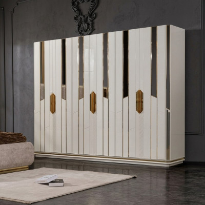Garderobenschrank Kleiderschrank Holzschrank Moderne Schrank Weiß