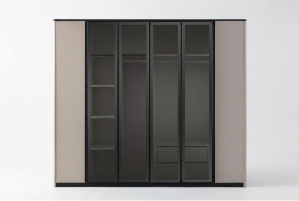 Kleiderschrank Garderobenschrank Schrank Moderne Holzschrank Grau
