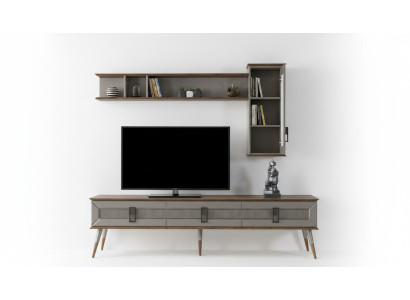 Moderne Braune Wohnzimmer Möbel Robustes Sideboard Designer Regal 2tlg