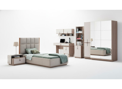 Komplette Kinderzimmer Garnitur Luxus Bett 1x Nachttische Bücherregal