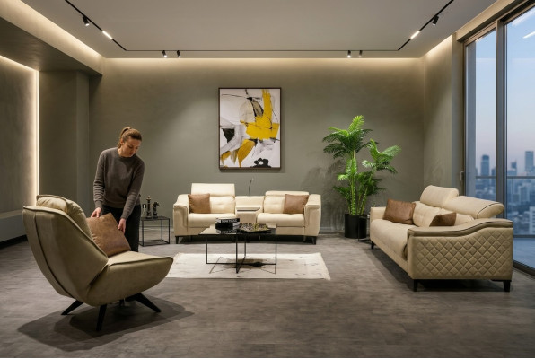 Komplette Couchgarnitur Designer 3-Sitzer Zweisitzer Luxuriöser Sessel
