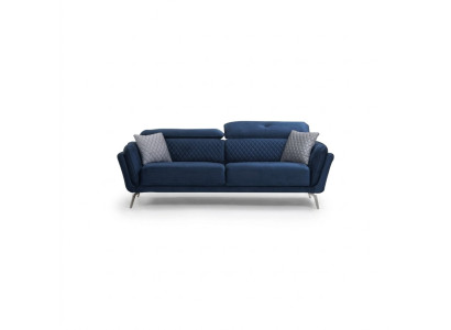 Blaues Textil Sofa Moderner Wohnzimmer Dreisitzer Luxus 3-Sitzer Couch