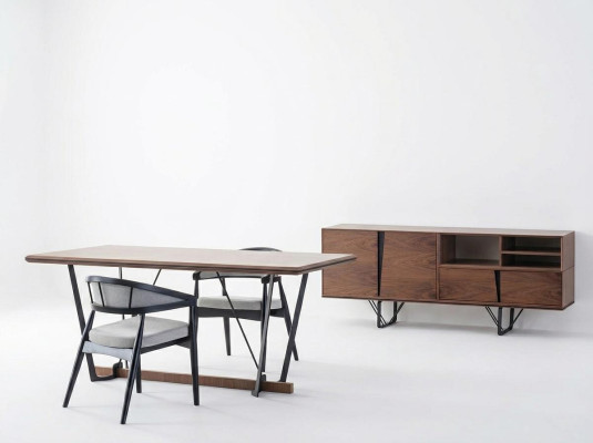 Gruppe Esszimmer Esstisch Set 2tlg Anrichte Esszimmertisch Braun Holz