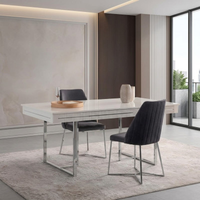 Moderne Esszimmertisch Esstisch Tisch Esszimmer Ausziehbar Holz Weiß