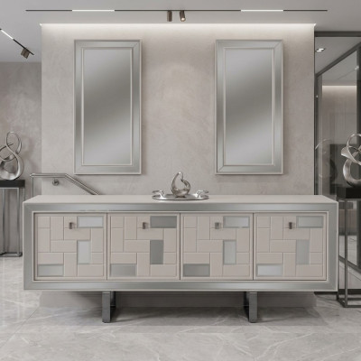 Weiß Anrichte Sideboard Schrank Kommode Holzschrank Holz Esszimmer
