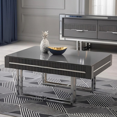 Sofatisch Kaffeetisch Couchtisch Beistelltisch Holz Grau Tisch Moderne