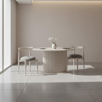 Esszimmer Essgruppe Komplette Esstisch Stühle 3tlg Beige Design Oval