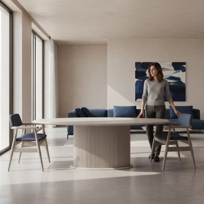 Essecke Essgruppe Esszimmer Esstisch Stühle 5tlg Beige Moderne Holz