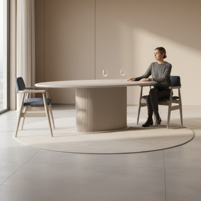 Luxus Essgruppe Komplette Esszimmer Esstisch Stühle 7tlg Beige Essecke