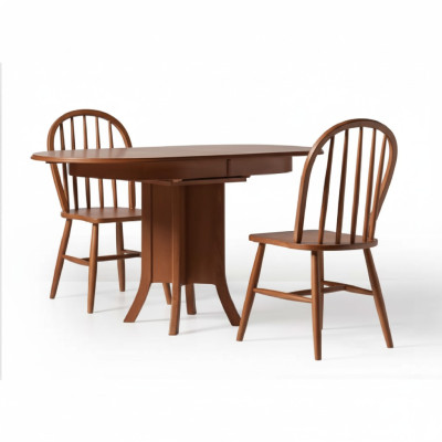 Essgruppe Holz Esszimmer Esstisch Stühle 3tlg Braun Essecke Barock