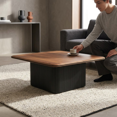Couchtisch Kaffeetisch Sofatisch Beistelltisch Holz Braun Tisch Design
