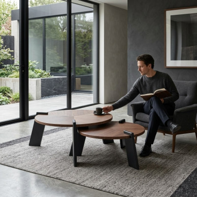 Sofatisch Couchtisch Kaffeetisch Beistelltisch Holz Braun Tisch Design