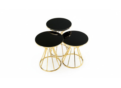 Gruppe Beistelltische Kaffeetische Sofatische 3tlg Couchtische Gold