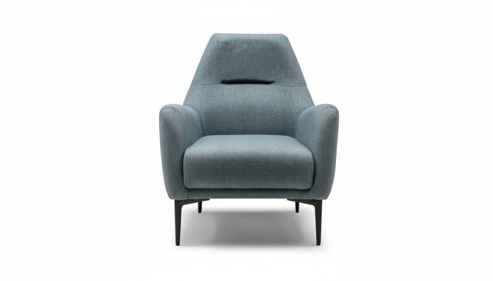 Sessel Ohrensessel Stoffsessel Grau Polster Wohnzimmer Einsitzer Sitz