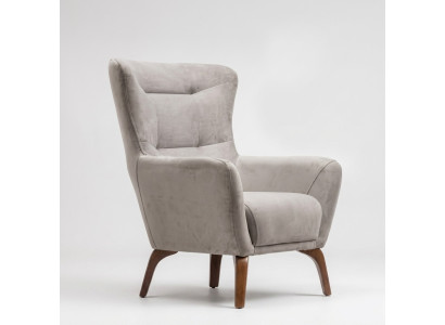 Ohrensessel Sessel Wohnzimmer Stoffsessel Grau Polster Einsitzer Sitz