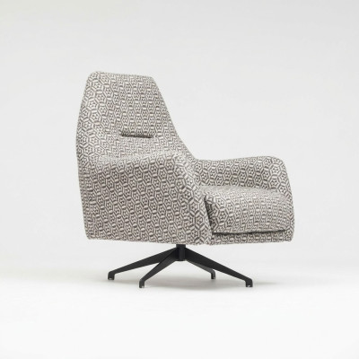 Sessel Wohnzimmer Ohrensessel Stoffsessel Grau Polster Einsitzer Sitz