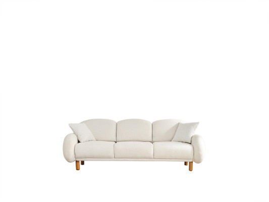 Moderne Polstersofa Garnitur Wohnzimmer Dreisitzer Weißer 3-Sitzer 2tlg