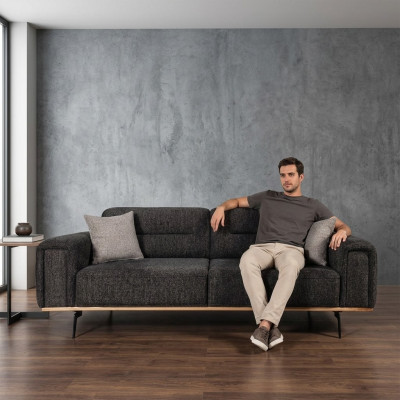 Stoffsofa Design Dreisitzer Grau Sofa 3 Sitzer Polstersofa Couch