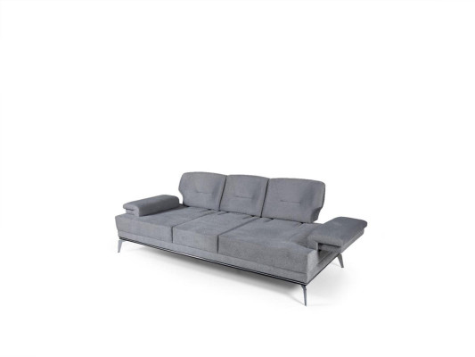 Schwarz/Graue Sofagarnitur Polstercouchen Designer Dreisitzer Couch Set