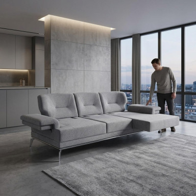 Sofa Stoffsofa Design Dreisitzer Grau 3 Sitzer Polstersofa Couch