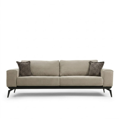 Dreisitzer Stoffsofa Polstersofa Beige Sofa Modern Stoff 3 Sitz Couch