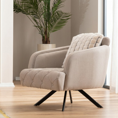 Stoffsessel Wohnzimmer Sessel Ohrensessel Grau Polster Sitz Einsitzer