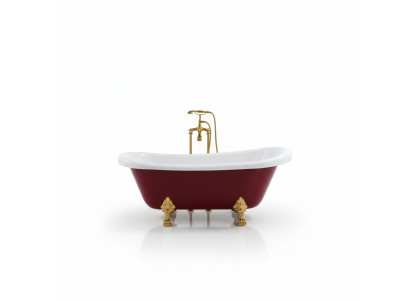 Badewanne Wanne Standbadewanne Freistehende Rot Moderne Bad Badezimmer