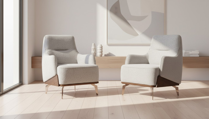 Luxuriöser Ohrensessel Exlusiver Sessel Wohnzimmer Edle Polster Möbel