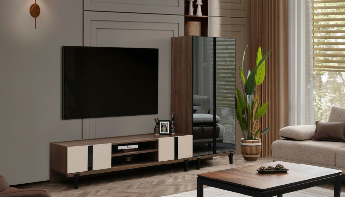 Designer Wohnzimmer Garnitur Edler TV-Ständer Luxuriöses Lowboard 2tlg