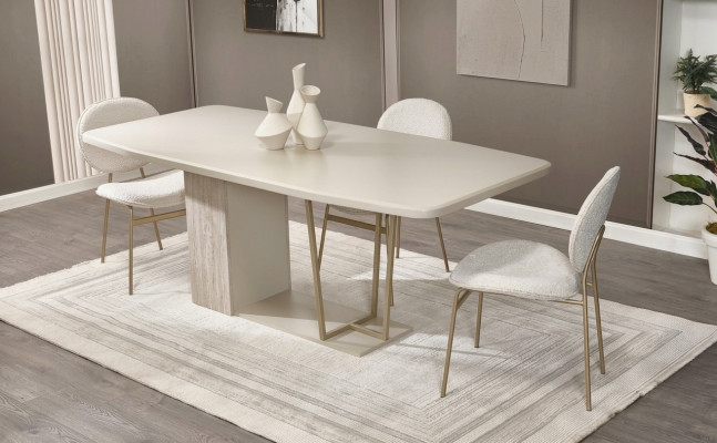 Weiße Essecke Designer Essgruppe Luxuriöse Esszimmer Möbel Stühle Tisch