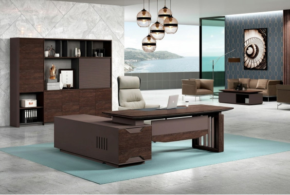 Büro Tisch Bürotisch Arbeitstisch Schreibtisch Büromöbel Holz Braun