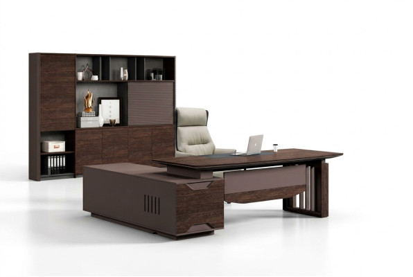 Büro Tisch Bürotisch Arbeitstisch Schreibtisch Büromöbel Holz Braun