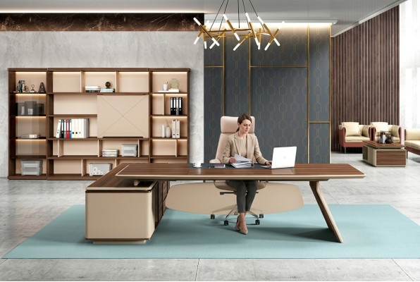 Büro Tisch Bürotisch Arbeitstisch Schreibtisch Büromöbel Holz Braun
