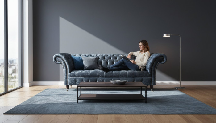 Design Sofa 3 Sitzer Couch Polster Sofas Stoff Wohnzimmer Textil Couchen