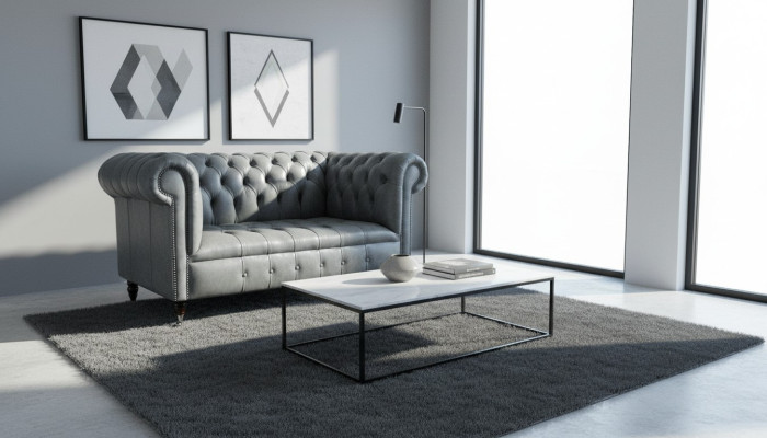 Chesterfield Sofa Couch Polster Sofas Klassischer 2 Sitzer Sitz Leder