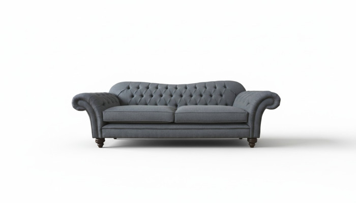 Moderm Sofa 3 Sitzer Luxus Textil Couch Grau Sofas Polster Stoff Neu