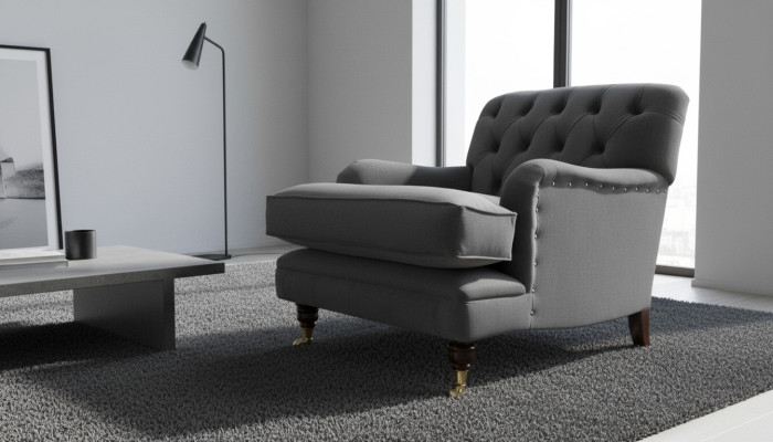 Chesterfield Sessel Couch Polster 1 Sitzer Design Couchen Textil Neu