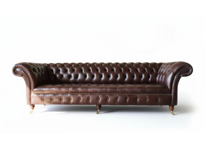 Sofa Chesterfield Couch Polster Sitz Leder Couchen Braun Designer