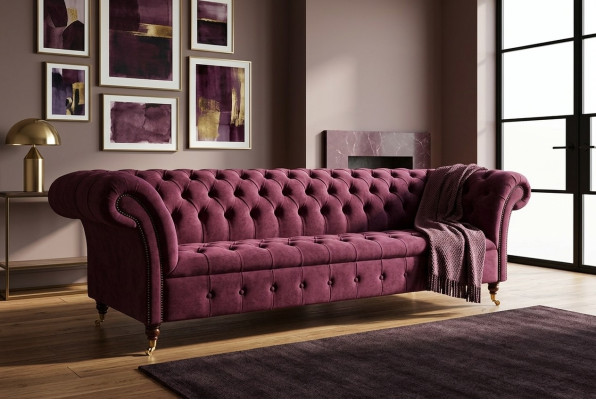 Chesterfield Design Couch Polster Textil Sofa Couchen 3er Sitzer Neu