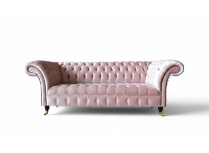 Chesterfield 3 Sitzer Sofa Stoffsofa Rosa Wohnzimmer Polster Sofas Neu