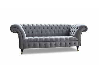 Chesterfield 3 Sitzer Couch Sitz Textil Stoff Couchen Sofas Sofa Polster