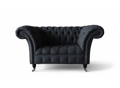 Couch Polster Sofa Textil Chesterfield Couchen 1,5 Sitzer Einsitzer Grau