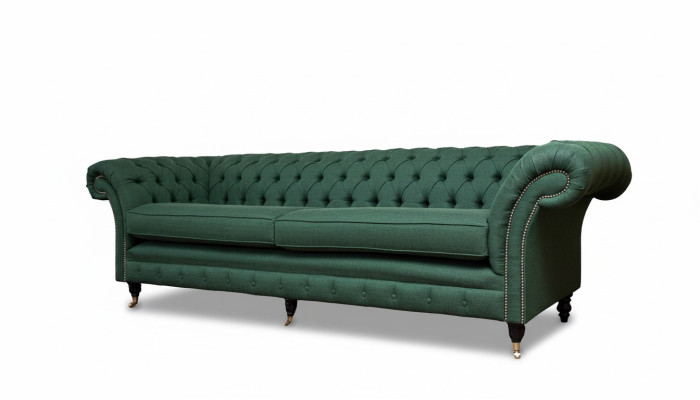 Sofa 4 Sitzer Grün Wohnzimmer Modern Design Polster Stoff Luxus