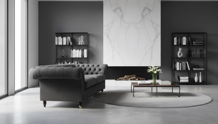 Sofa 3 Sitzer Luxus Textil Chesterfield Couch Sofas Polster Design Möbel