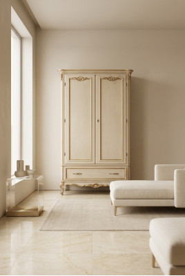 Schlafzimmer Kleiderschrank Luxus Holz Klassisch Design Möbel Beige Neu