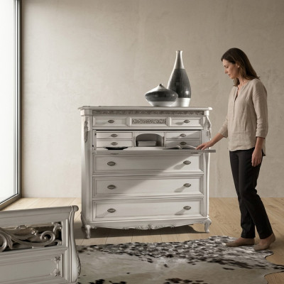 Kommode Luxus Kommoden Wohnzimmer Holz Klassische Design Weiß Neu