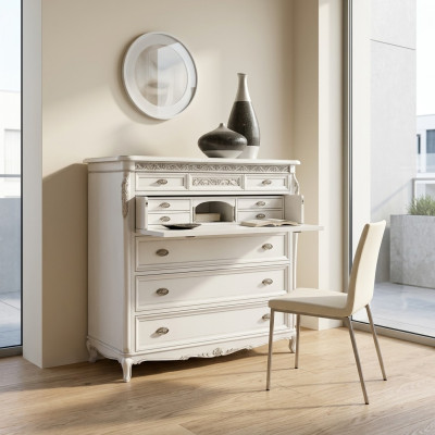 Kommode Luxus Kommoden Wohnzimmer Holz Klassische Design Weiß Neu